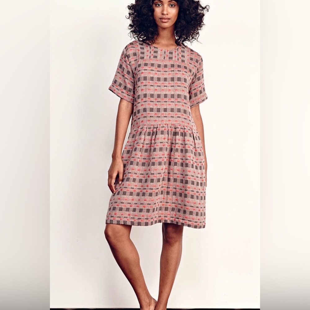 Ace & Jig Paz Dress Women Medium shift cottagecore double-gauze cotton earthy